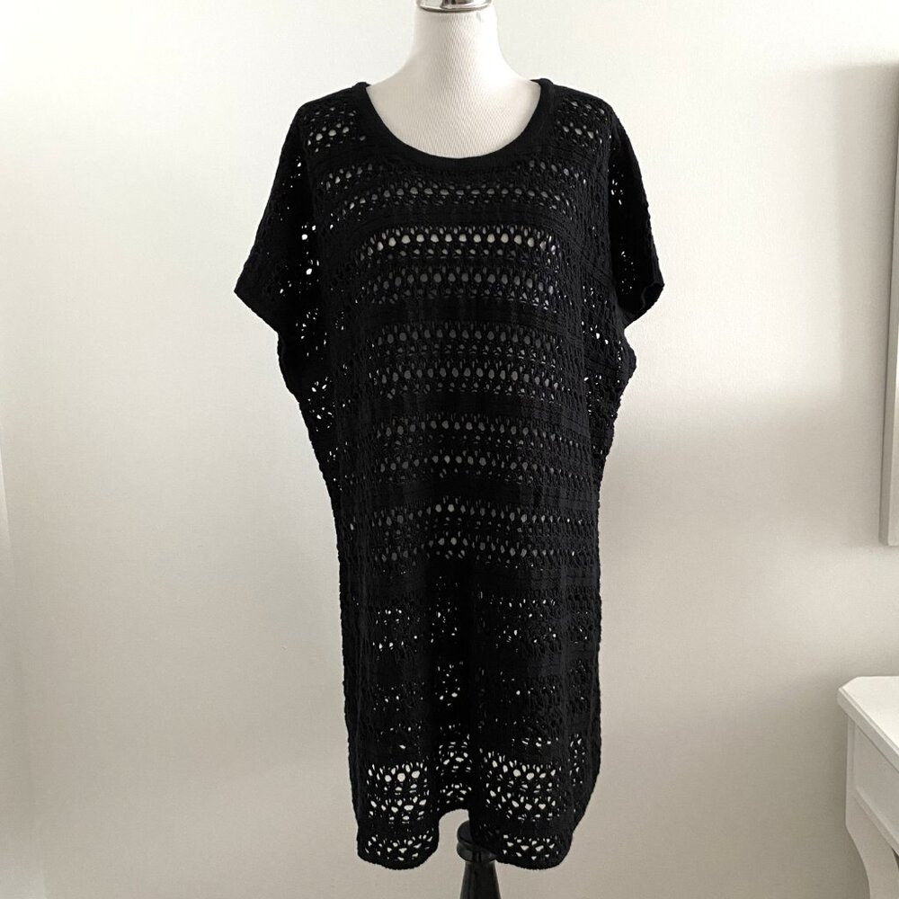 Torrid Mini Crochet Short Sleeve Cover-Up Beach Dress - Picture 14 of 15